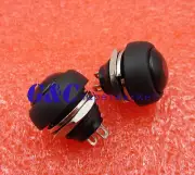 2PCS Black 12mm Waterproof momentary Push button Switch Mini Round Switch