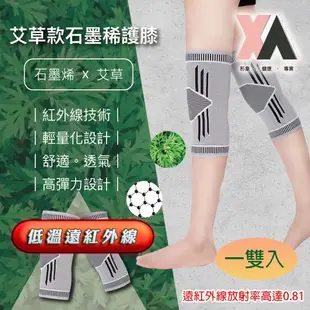 【XA】艾草款石墨烯護膝SMXHX一雙入(遠紅外線/老寒腿/膝蓋熱敷/髕骨不適/艾草護具/膝蓋支撐/關節支撐/特降)