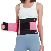 Qlwfov Pink Back Support Belt for Women, Lower Back Brace Size 30-40