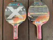 2x SUNFLEX SLOTBAT Grey-X Series TRAINER Sponged Table Tennis Learner Bat 10025