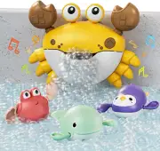 TUMAMA Baby Bath Toy,Bath Bubble Maker Machine with Music,Bathtub Wind-Up Toys,C
