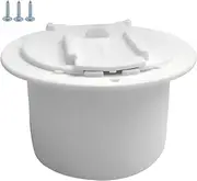 Motorhome Socket Cover - White Round Cable Cover for Motorhomes | Motorhome Cable Grommet with Screws, Covered Power Cord Flap