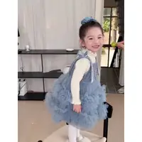 在飛比找蝦皮購物優惠-韓國童裝 女童洋裝tutu公主裙新款寶寶蓬蓬裙洋氣網紗兒童刷
