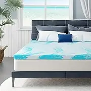 Queen Mattress Topper 3 Inch Memory Foam Mattress Topper with Gel Infusion, Cooling Mattress Pad in a Box, CertiPUR-US Certified, 60”x80”, Blue