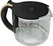 10-Cup Replacement Glass Carafe Pot with Lid for Dorchester Coffee Maker, Matte Black