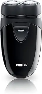 Norelco Travel Men's Shaver with Close-Cut Technology and Independent Floating Heads, Self-Sharpening Blades, 2 x AA Batteries Included by Philips