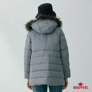 BRAPPERS 女款 可拆帽中長版羽絨外套-灰