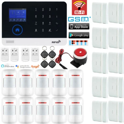 D19 WiFi TUYA APP Wireless Home Security Alarm System+Alexa+Google Auto Dialer