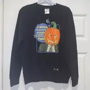 The Office Mens Sweatshirt Dwight Pumpkin Head Small Black Long Sleeve Halloween