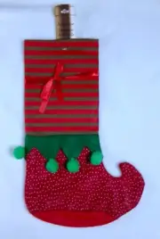 NEW Elf Boot Wine Bottle Christmas Gift Bag