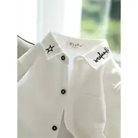 在飛比找ETMall東森購物網優惠-童裝韓版洋氣保暖加絨白襯衫