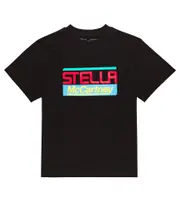 [Stella McCartney Kids] Stella McCartney Kids Logo cotton jersey T-shirt Y 4 black