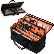 MYBAGZING Dj Bag for Equipment, Gig Bag for Musicians,Large Dj Cable File Bag, with Sponge Cases for Pioneer DDJ flx4 DDJ-400,DDJ-SB3 SB2,DDJ-RB,Numark Controller, Padded Dividers for DJ Accessories