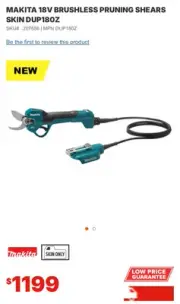 Makita Rechargeable Pruning Scissors 18V Battery and Charger Sold Separately