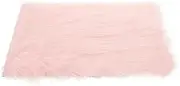 LALADEFIEE Plush Background Cloth Room Decor Picture Fluffy Cushion Small Fur Rug Faux Fur Rug for Sheepskin Rectangle Shaped Mat White Rug Small Rug Cute Rug Fur Cushion Fuzzy Pink Polyester