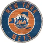 Fan Creations MLB New York Mets 12" Circle with State and Team Logo Wood Sign
