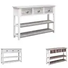 Sideboard End Table Storage Cabinet Solid Paulownia and Poplar Wood vidaXL
