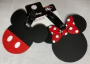 DISNEY MICKEY MOUSE LUGGAGE ID BAG TAGS (2) MINNIE MICKEY ID CARD NIP