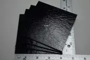 4 PIECES OF 3mm BLACK 4"x 4" BULLSEYE 90 COE FUSIBLE GLASS SQUARES TILES