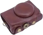PU Camera Case Bag Cover Fit for PowerShot SX720 SX730 SX740 HS with Shoulder Strap(SX720 Coffee)