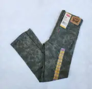 Levi's Boys Jeans 510 Skinny Fit Olive Haze Print Pockets Size 16R 28x28 NWT