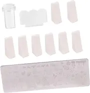 FOMIYES Nail Art Printing Template Set 11pcs Nail Stamping Kit Manicure Steel Plates for