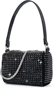 [JAPKAUR] Evening Clutch Handbags for Women trendy Latest Girls Sparkling Chain Crossbody sling Bag Ladies Purse Wallet for Party, Silver