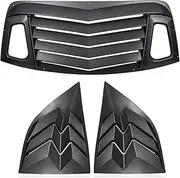 (Matte Black) Rear+Side Window Louver Compatible for Dodge Challenger 2008-2021 Custom Fit Windshield Sun Shade Cover ABS