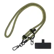 Phone Lanyard Adjustable Neck Wrist Lanyard with Lanyard Patch Army Green 1 Pack