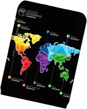 [Ipetboom] World Map Pattern Luggage Cover Protector Elastic Trolley Case Cover for Suitcases Scratch Dustproof Travel Accessory for Easy Identification