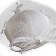 Veil Fascinator Hats for Women Vintage Pillbox Hats with Short Lace 5.90In