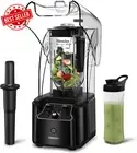 Quiet Commercial Blender 2200W with Soundproof Shield & 80Oz Jar K90 Black
