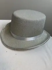 Silver Sparkle costume Top Hat by elope one size