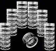 (6 Columns (36 Pieces)) - Beauticom 5G/5ML Empty Round Transparent Stackable Plastic Embellishment Bead Glitter Charm Craft Jars with Clear Lid (6 Columns (36 Pieces))