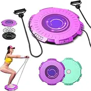 Massage Waist Twisting Board with Pull Rope, Equipped with 2 Tension Rope, Waist Twister for Women Belly Fat, Bidirectional Rotation, for Male and Female Core Train