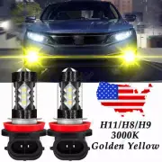 For Honda Civic 2006-2019 Golden Yellow Projector 2x LED Fog Driving Light Bulbs (for: Honda Civic)