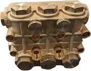 Stallion Blast Pressure Washer Brass Pump Head for Horizontal Hydraulic Drive Triplex Plunger Pump, Replacement Part for 200 Bar/3000 PSI Systems