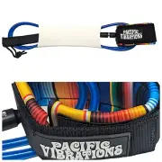 Pacific Vibrations Surfboard Ankle leash 10ft Blue Cord 7mm double swivel