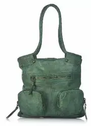 STUNNING DESIGNER CADELL LEATHER BAG with leopard print lining.