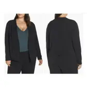 Sold Out NWT Plus Nordstrom Lemon Tart Black Jax Collarless Open Drape Blazer