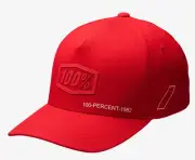 100% Shadow Youth Flexfit Hat Red