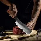 Japanese Cleaver Knife Handmade Forged 3 Layers Steel Wooden Handle 6" Manual L