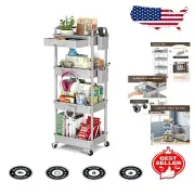 Gray Rolling Utility Storage Cart with Drawer & Lockable Wheels - Easy Assembly