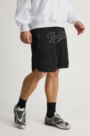 [Factorie] Factorie - Nfl Basketball Short - Lcn nfl black/raiders script stealth S LCN NFL BLACK/RAIDERS SCRIPT STEALTH