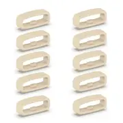 18mm/20mm/22mm Silicone Fastener Ring - Wristband Keeper Holder Belt Loops (10pcs) Black