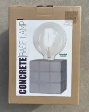 New Modern Design Concrete Base Table Lamp with Edison Bulb NIB