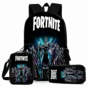 Backpack Lunch Bag Stationery Bagthree-piece Student School Bag Fortnite Zq A