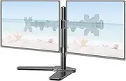 Dual Monitor Stand Free Standing Adjustable Monitor Desk Arm Full Motion Monitor Desk Mount for 17-27 Inch Double Computer Screen VESA 75x75 100x100