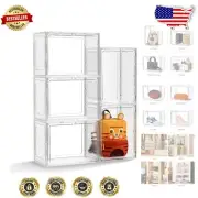 Clear Boot and Handbag Organizer - 5 Pack Stackable Storage for Stylish Closets