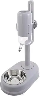 Pet Diet Automatic Cat Water Cat Feeder Bowls Dog Water and Food Bowl Dispenser Automatic Waterer Bottle Pet Feeding Station Hanging Dog Feeder Kitten Drinking Basin Plastic Grey